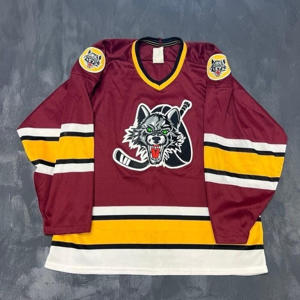 Vintage Chicago Wolves Jersey Mens Small Red 1990s AHL
